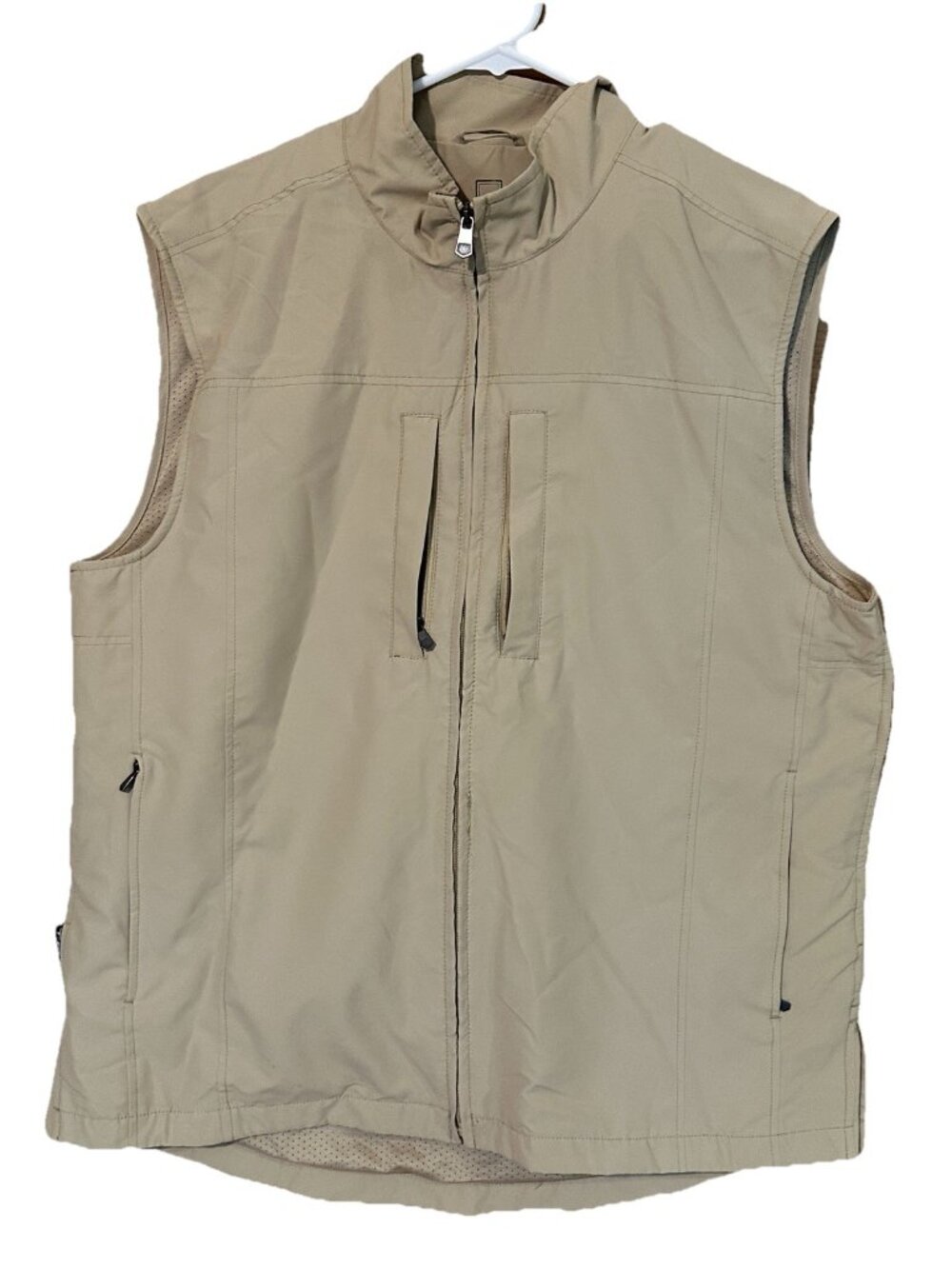 SCOTTeVEST RFID Travel Vest Tan Men's Large Utility Tec Full Zip